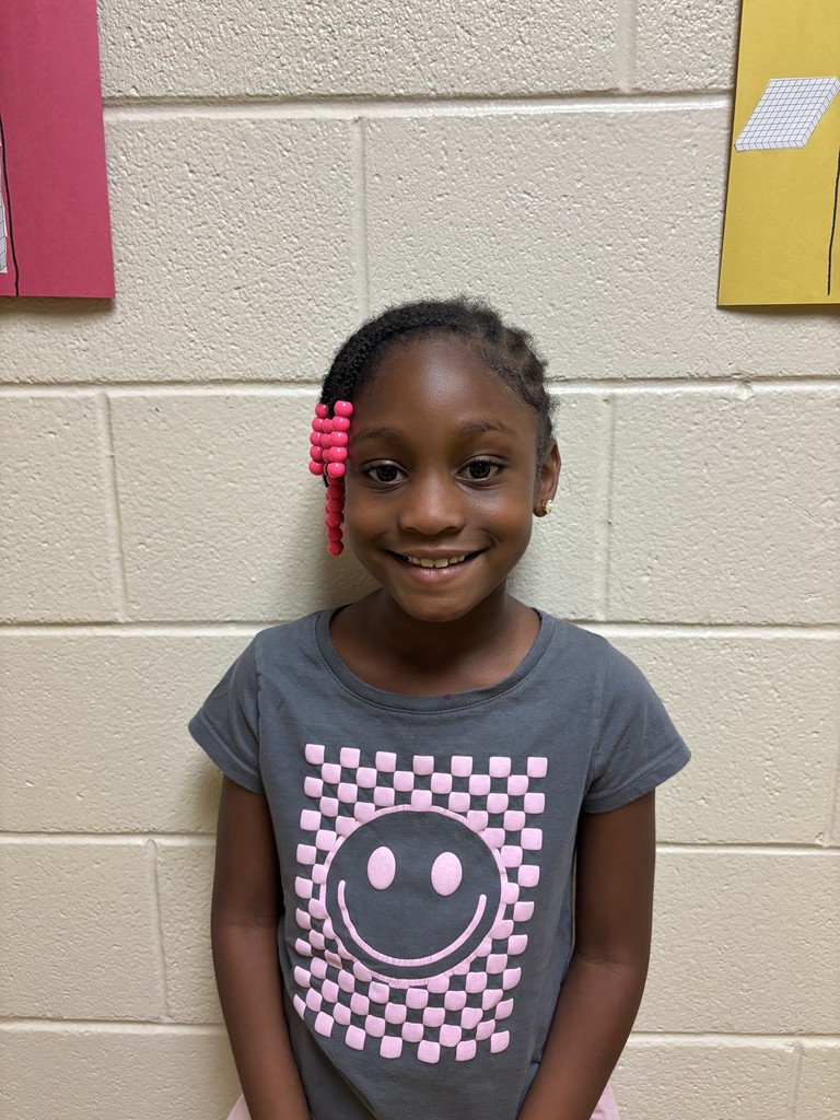 Image of First Grade Student who was nominated for Student of the Month 
