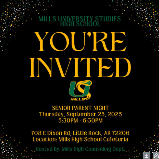 Senior Parent Night flyer
