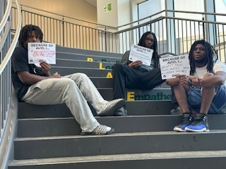 Students on stairs