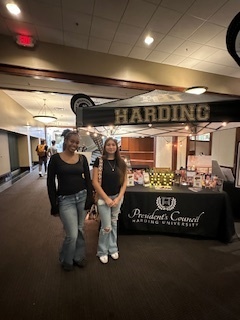 Students at information booth