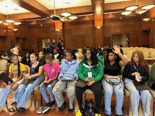 Students seated in student center