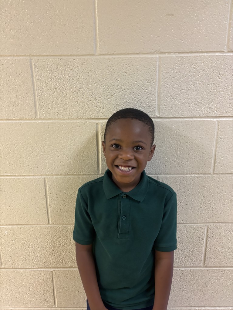 Image of First Grade Student who was nominated for Student of the Month 