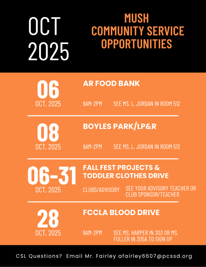 Calendar event flyer for October community service
