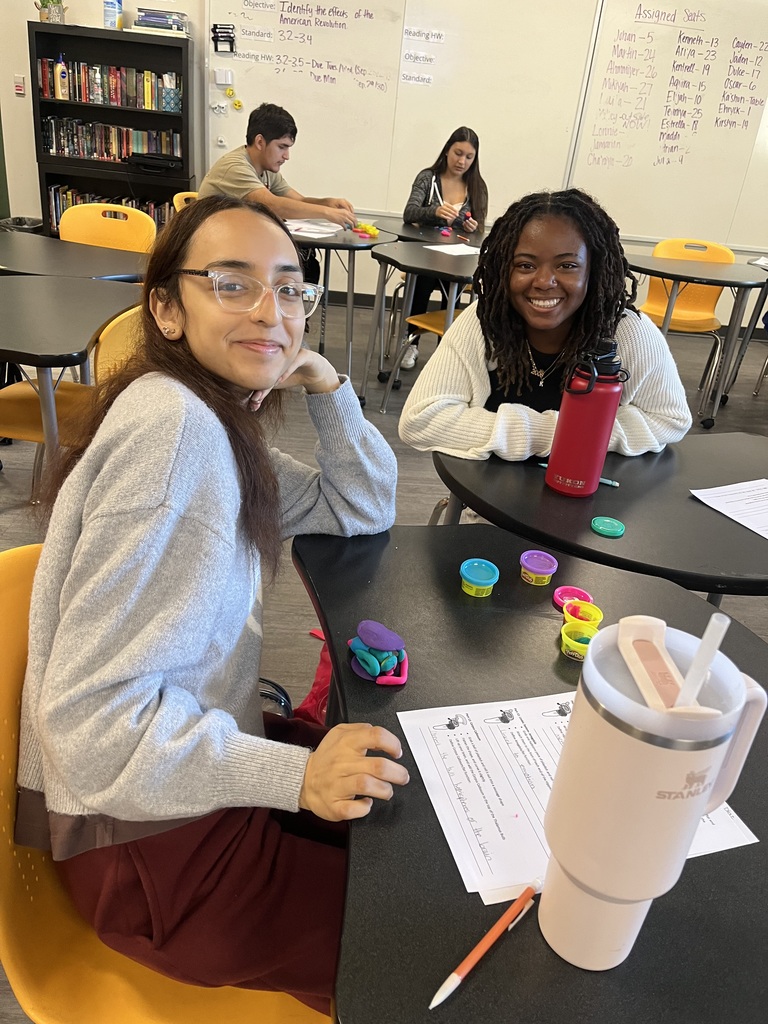 Students with their model brain