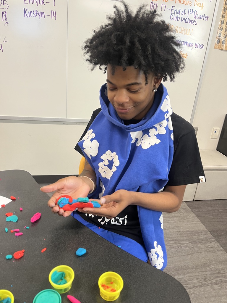 Students building a model of the brain