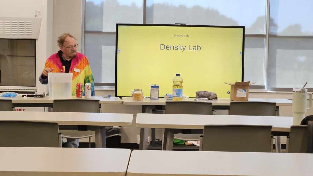 Teacher with density lab