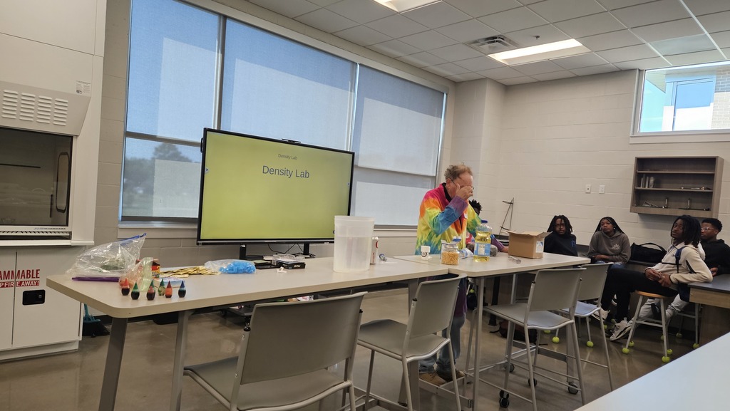 Teacher modeling density lab