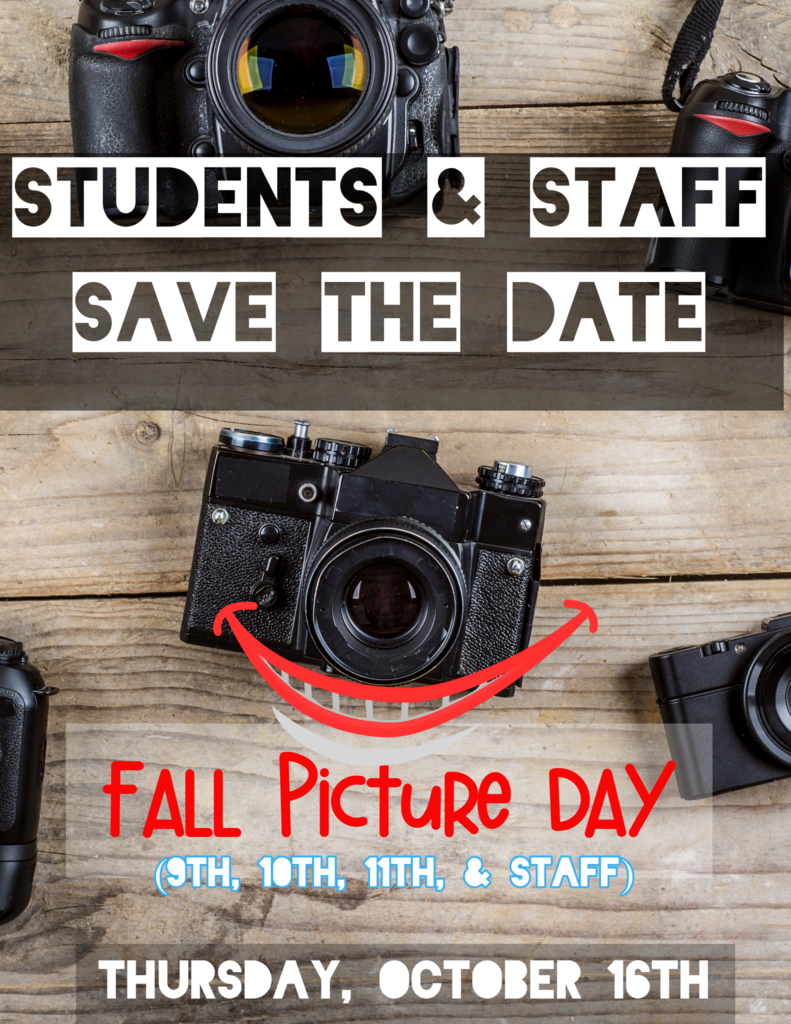 Graphic for school pictures on October 16th