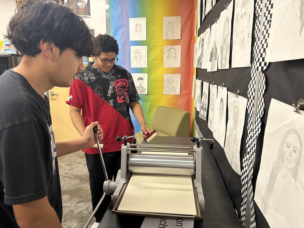 Students using printmaker