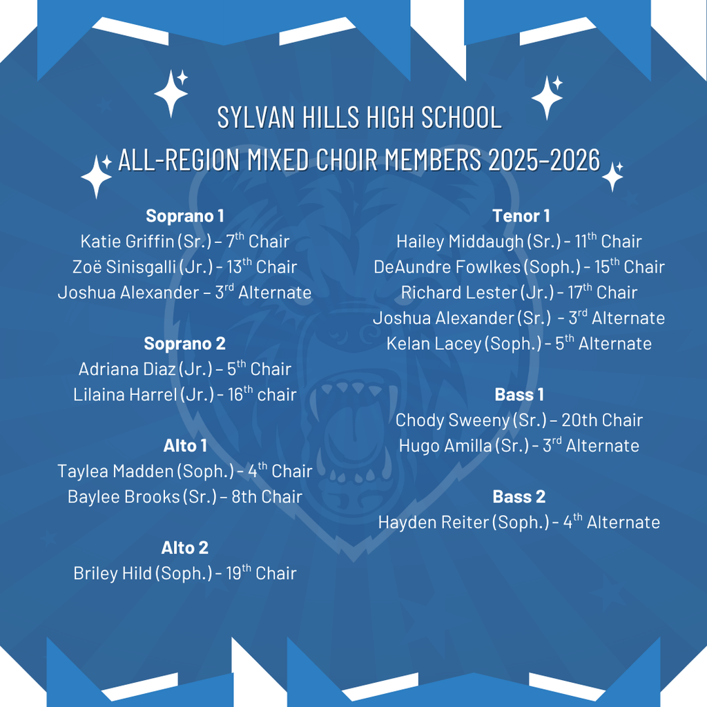 Graphic announcing al region choir members