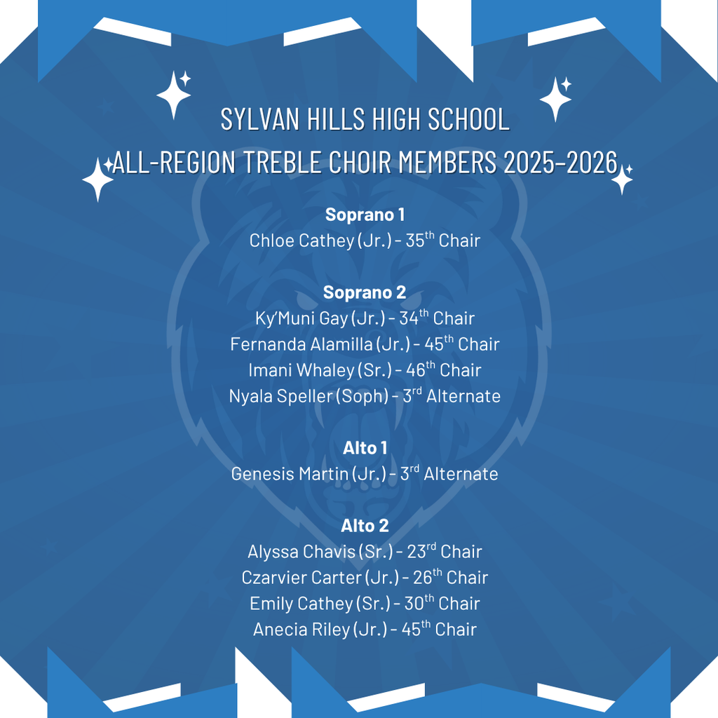 Graphic announcing al region choir members