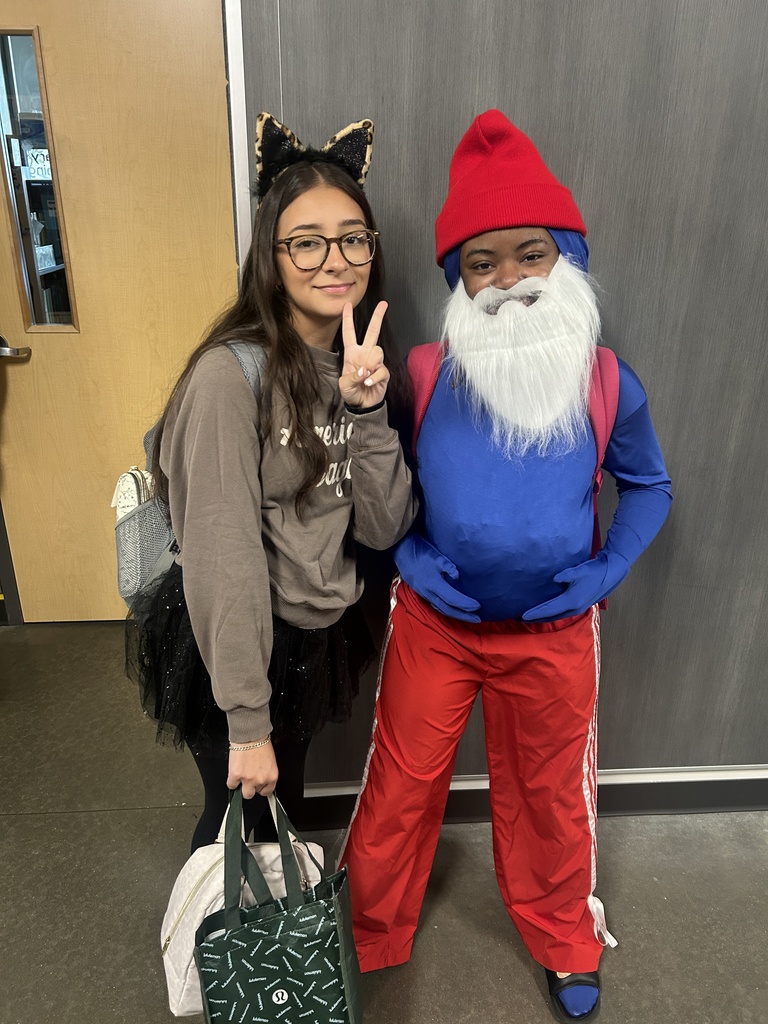 Student as cat and student as Papa Smurf