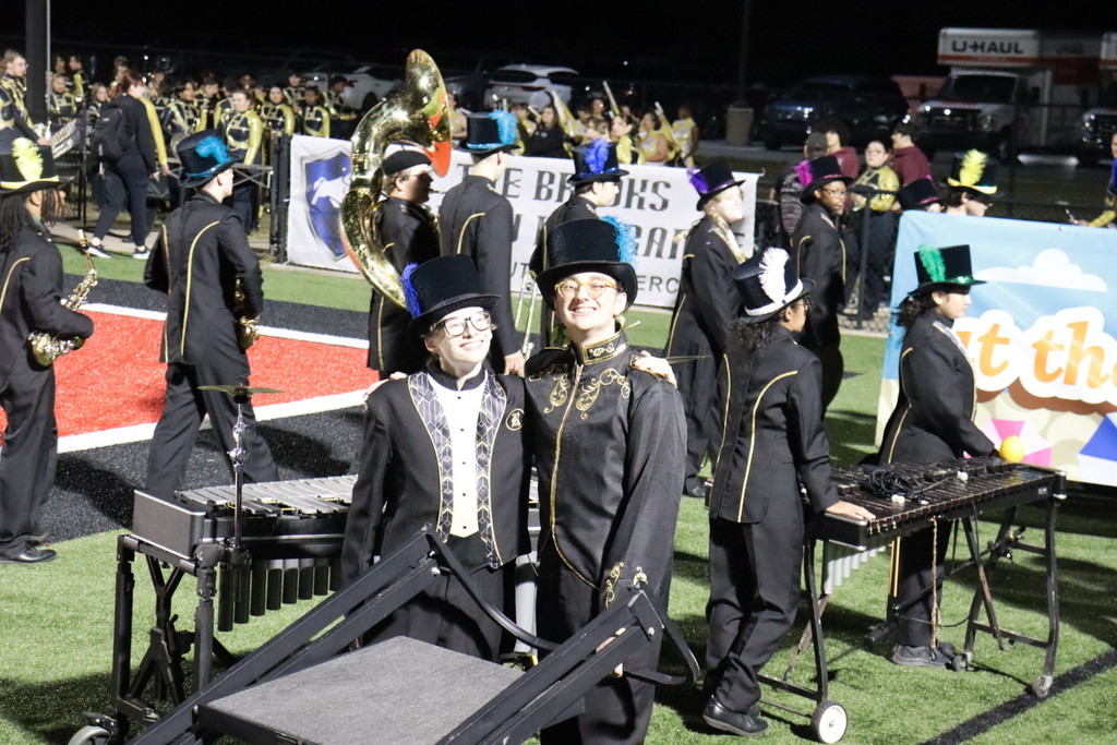 Two Joe T. Robinson Band students smiling toward the camera.