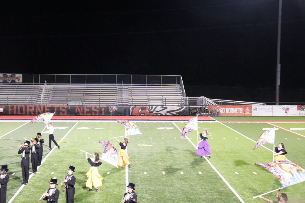 Joe T. Robinson Band color guard performing