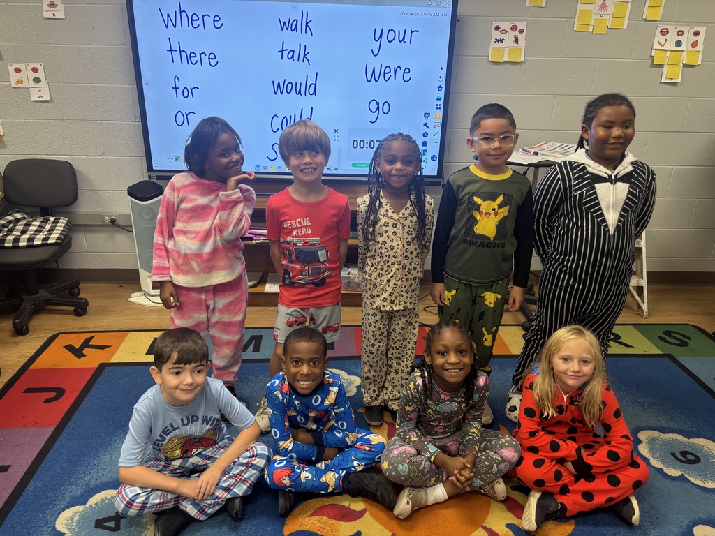 First Graders in pajamas to show that we are chasing our dreams and staying drug free