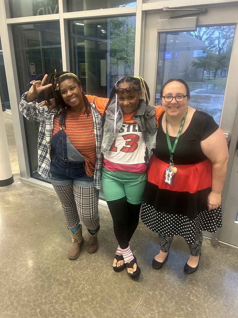 Wacky dress day - two teachers and a student