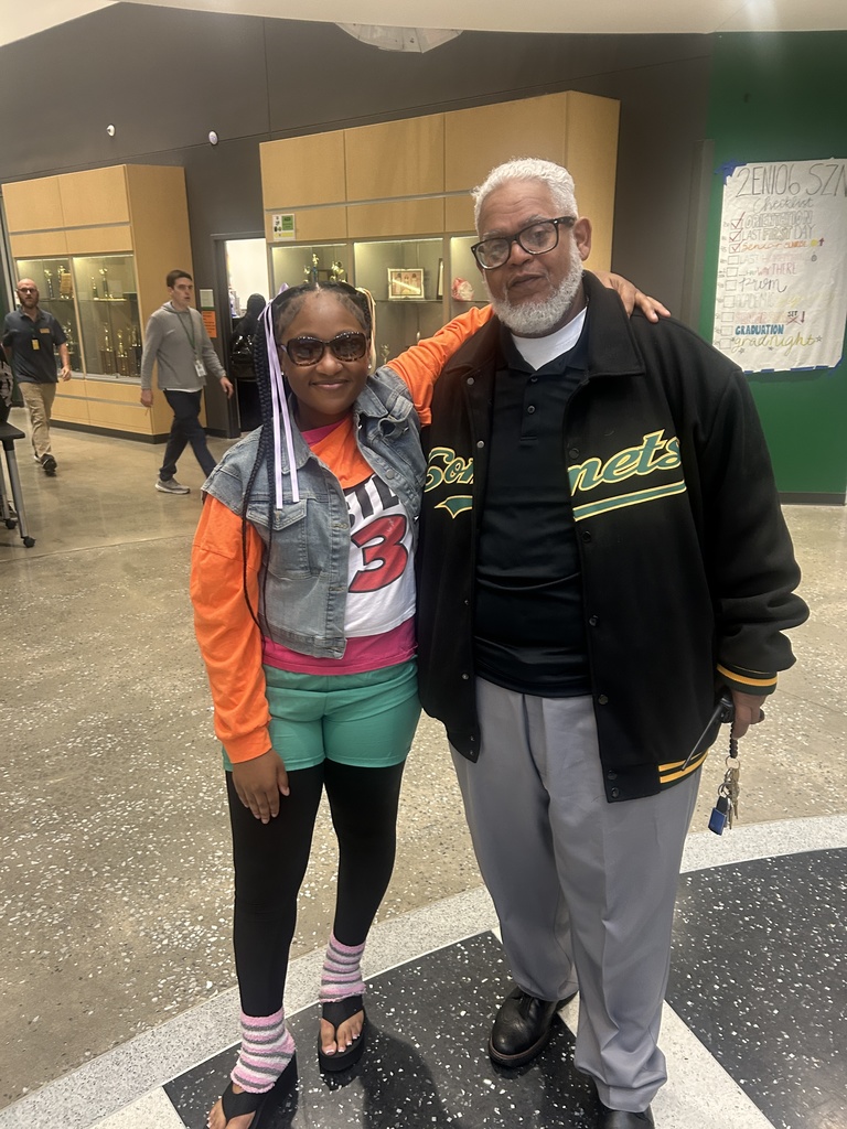 Wacky dress day - student and principal