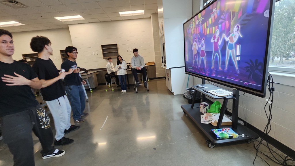 Students playing the Wii