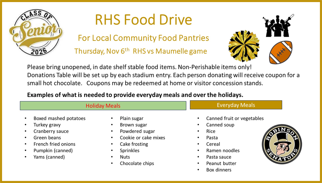 RHS Food Drive  - Supporting Local Communities 