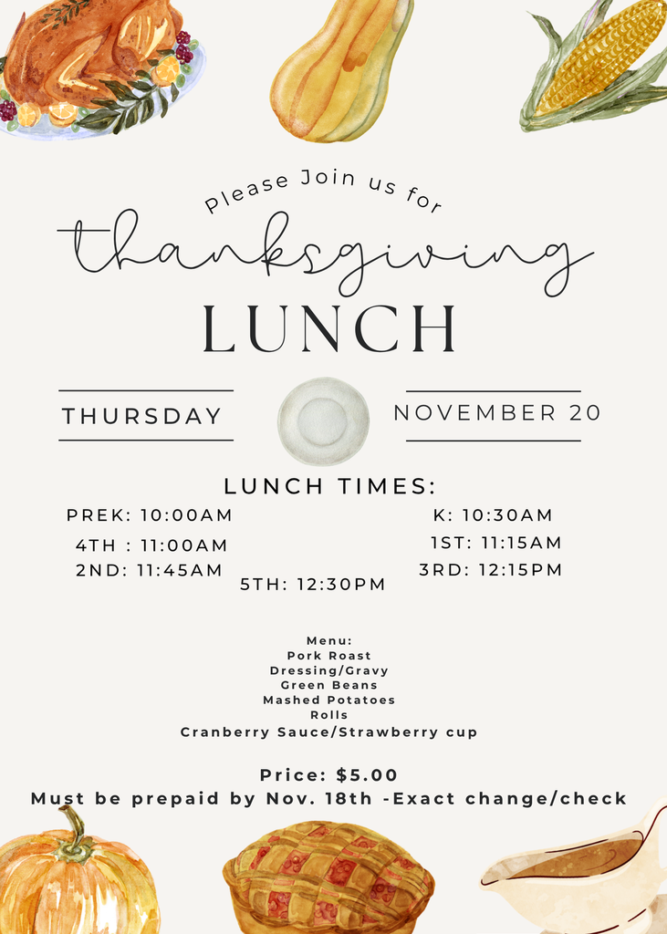 Thanksgiving Lunch Save the Date 