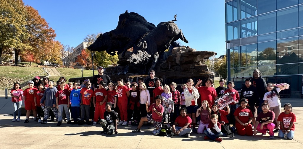 Landmark Elementary group photo at University of Arkansas