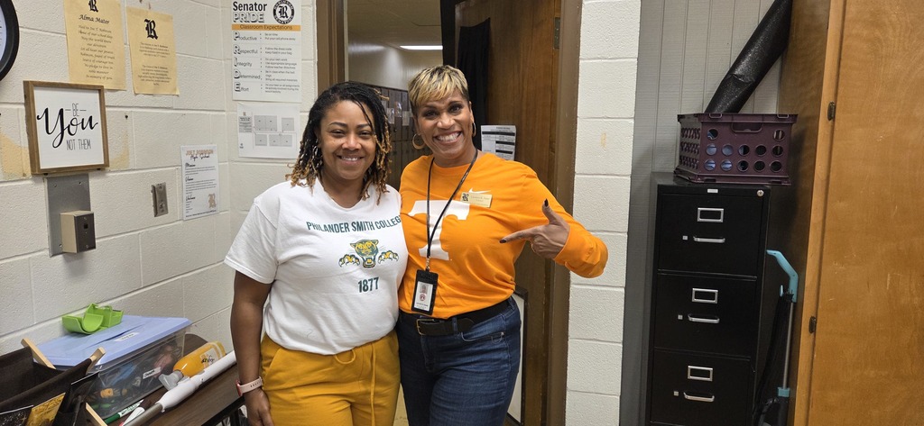 Principal Isaac and Ms. Joyner bring college pride to the classroom!