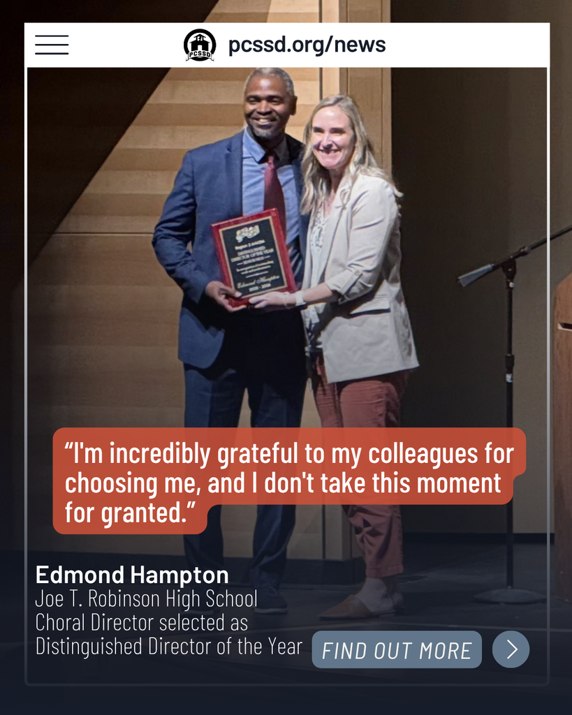 A man in a suit stands next to a smiling woman in a light-colored coat as he holds an award. Text on the image reads "I'm incredibly grateful to my colleagues for choosing me, and I don't take this moment for granted."