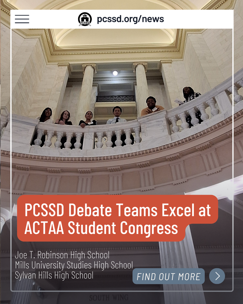 Poster for article on "PCSSD Debate Teams Excel at ACTAA Student Congress