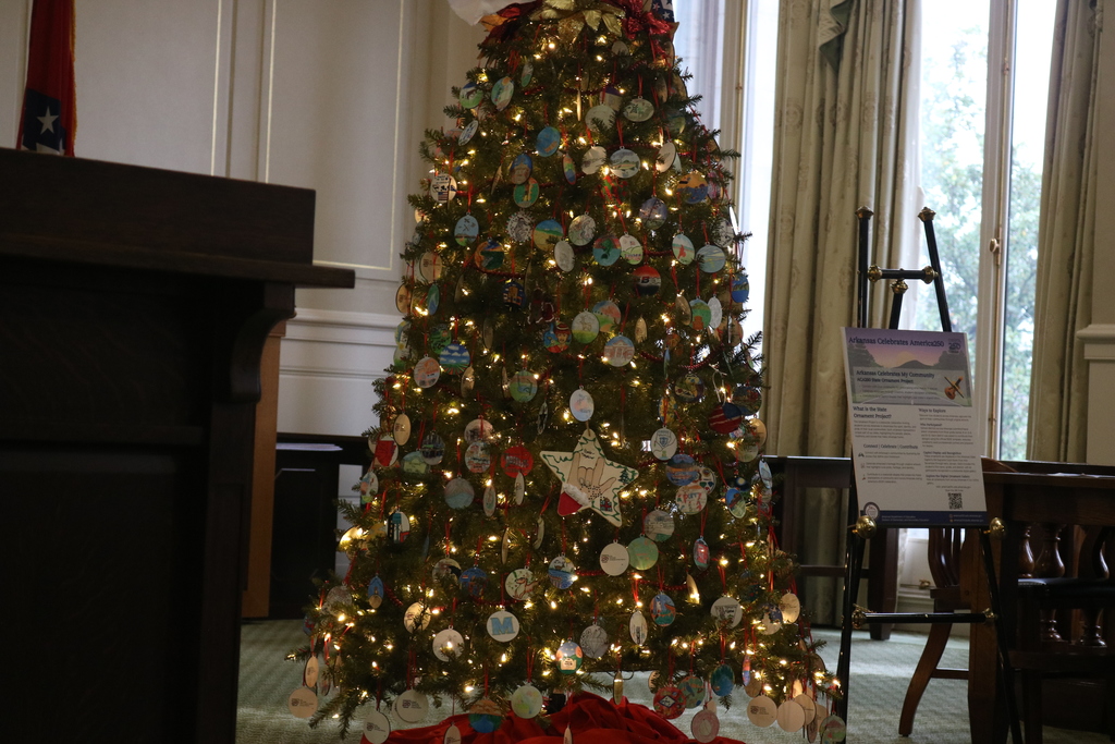 A Christmas tree with many ornaments