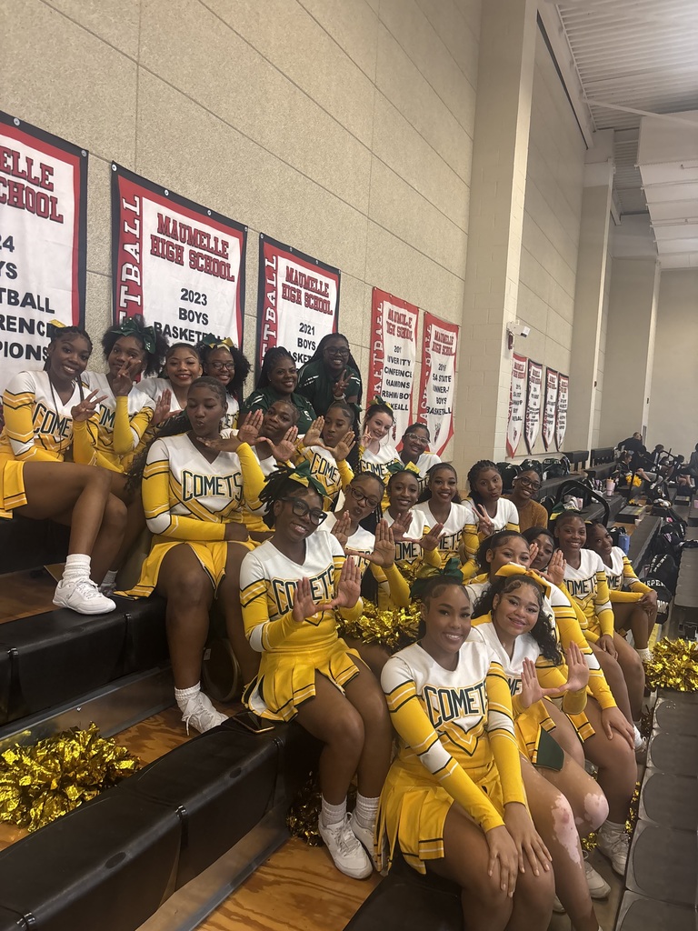 Cheer team in bleachers