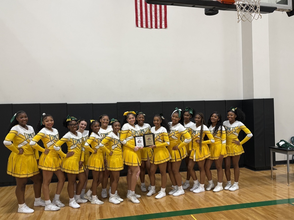 Group of cheerleaders on basketball court