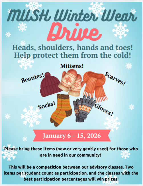 Flyer for the winter wear drive