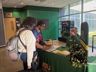 Students speaking to ATU representative