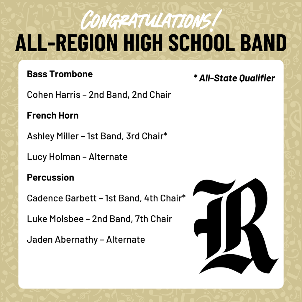 A lost of Joe T. Robinson High students in all region band