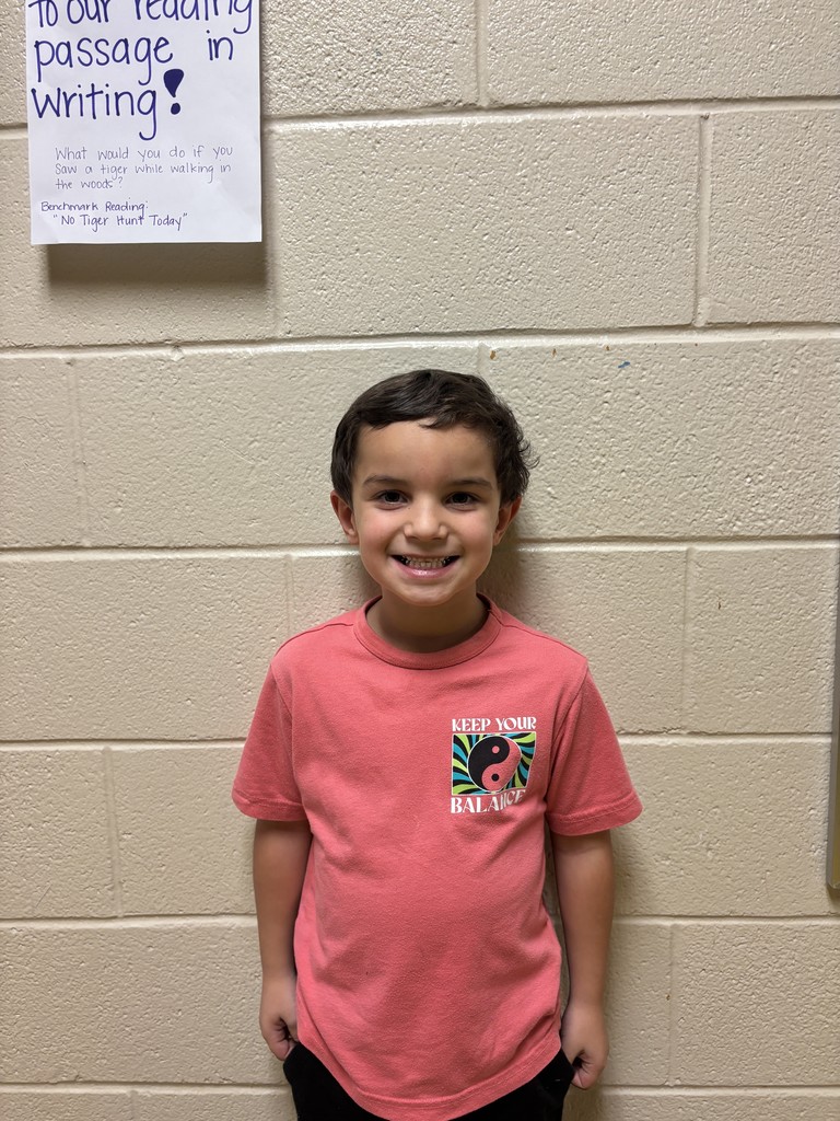 Kindergarten student who was nominated for Student of the Month. 