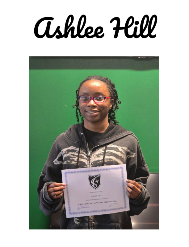 Student holding certificate