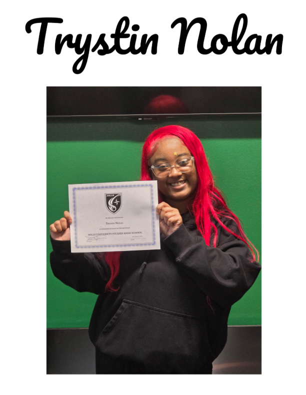 Student holding certificate