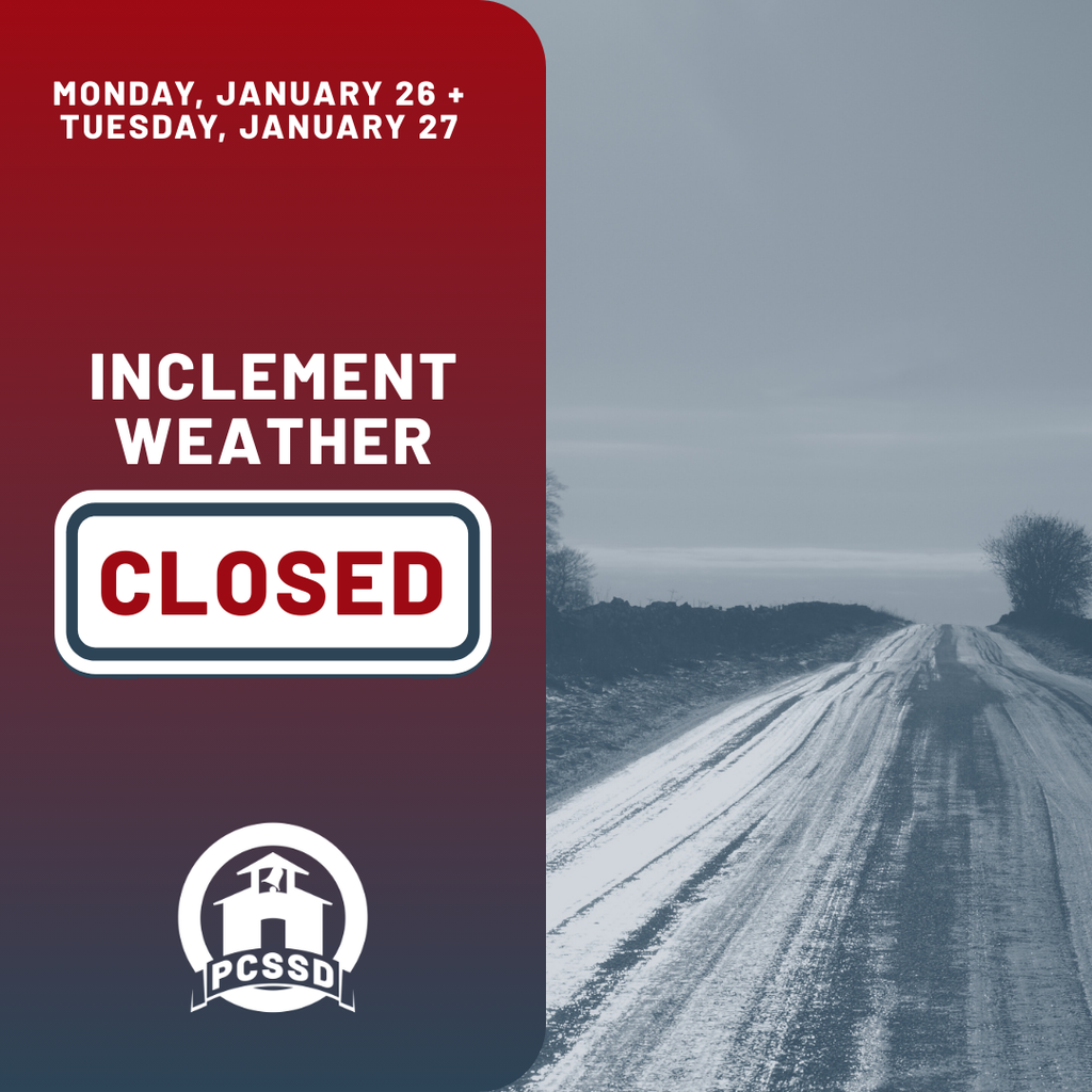 Monday, January 26 and Tuesday, January 27. Inclement Weather. Closed.
