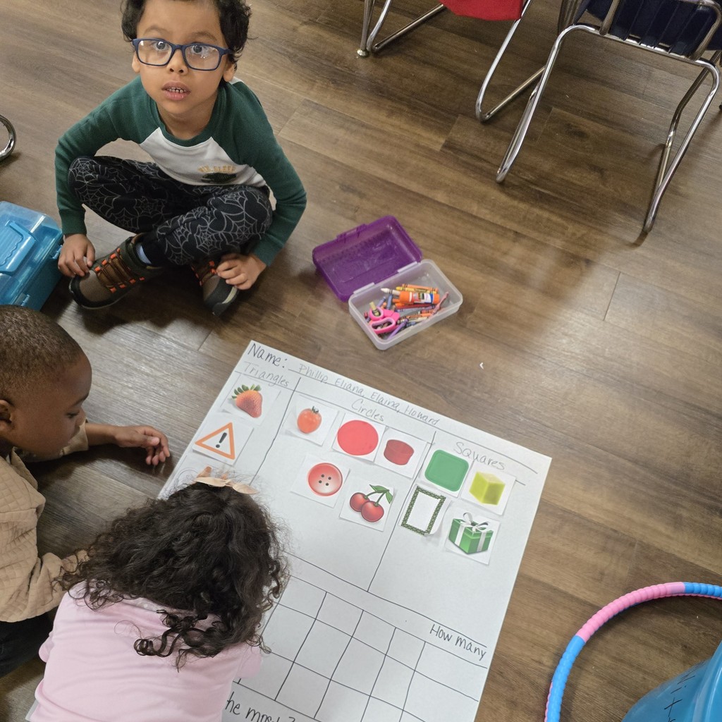 Mrs. DeWitt's kindergarten students worked in collaborative groups to classify and sort objects, then used their data to create bar graphs.