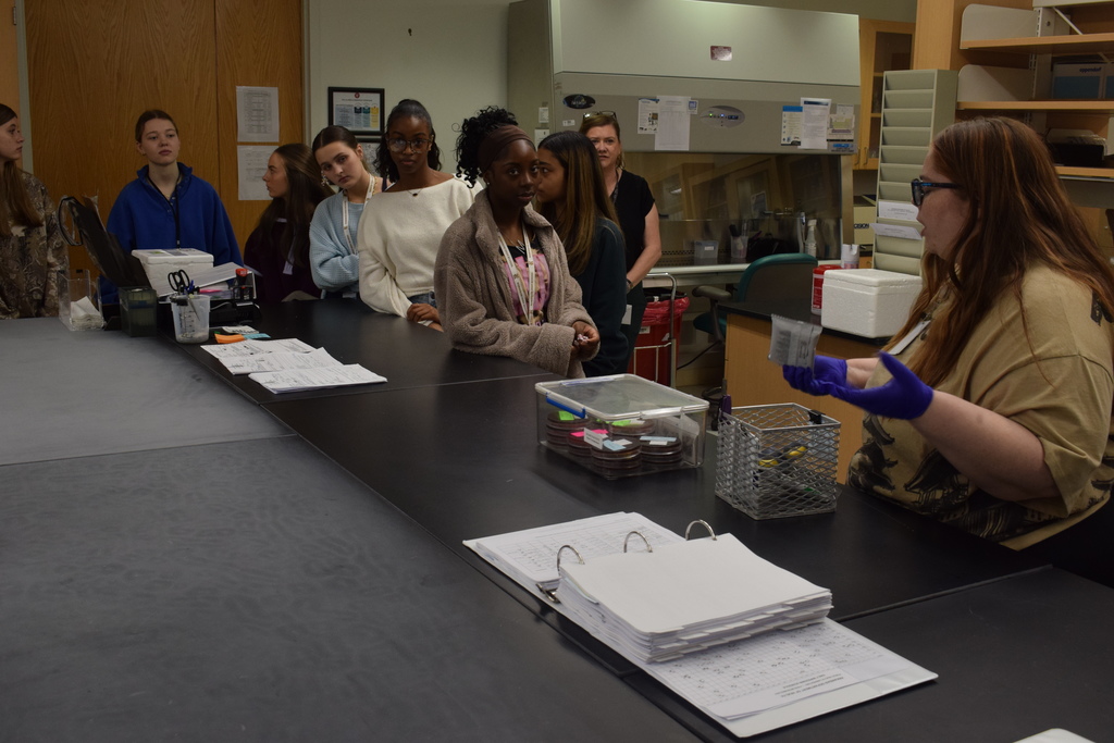 Joe T. Robinson High School Health Science Pathway are learning about testing food for diseases.