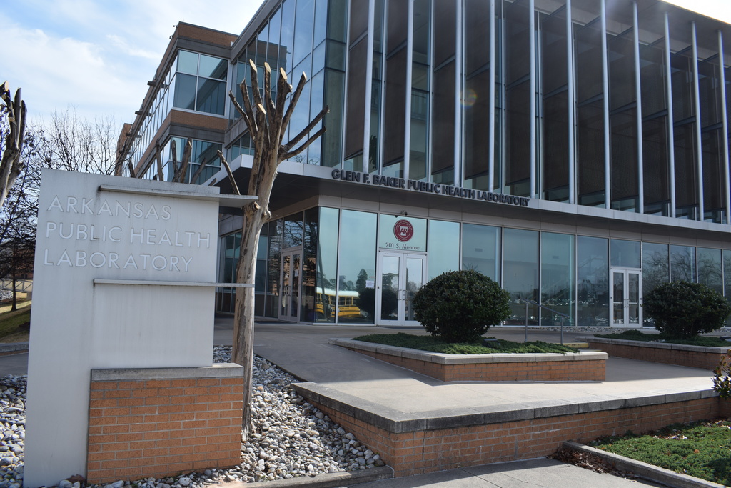 The Glen F. Baker Public Health Laboratory building at the Arkansas Department of Health
