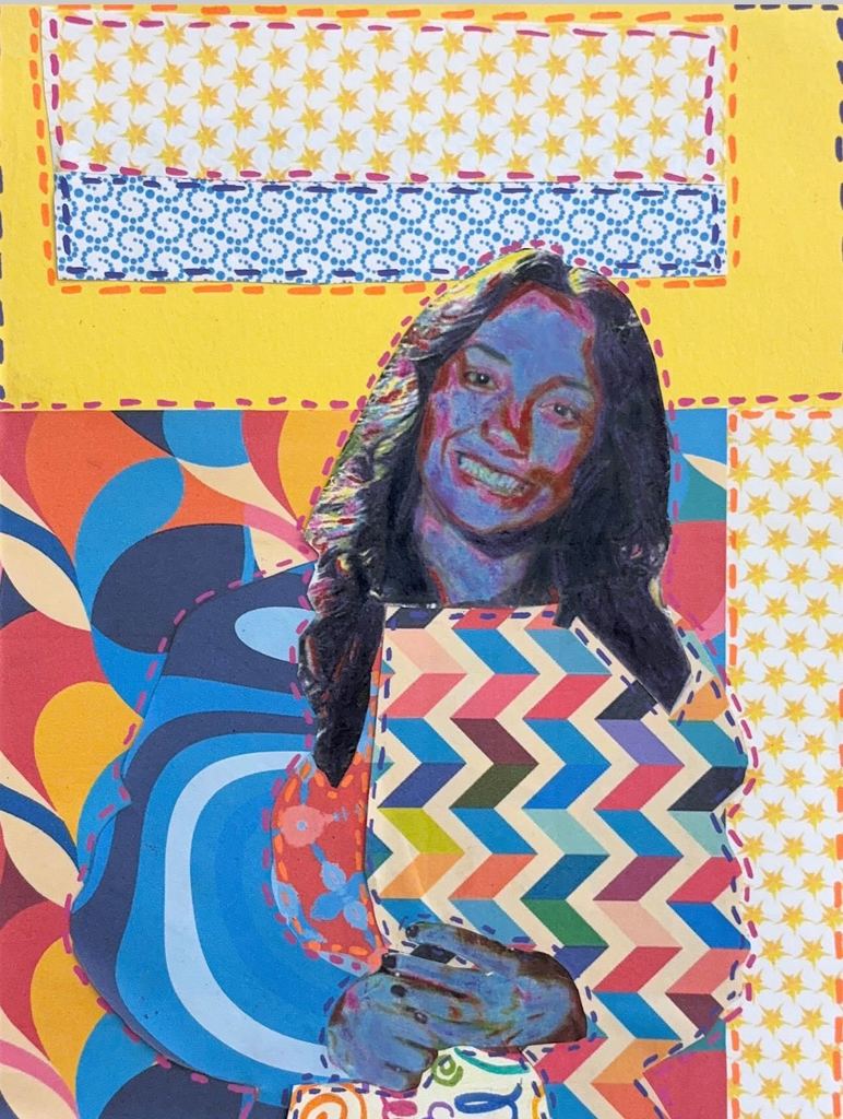 A Bisa Butler inspired portrait of a Maumelle High School student.