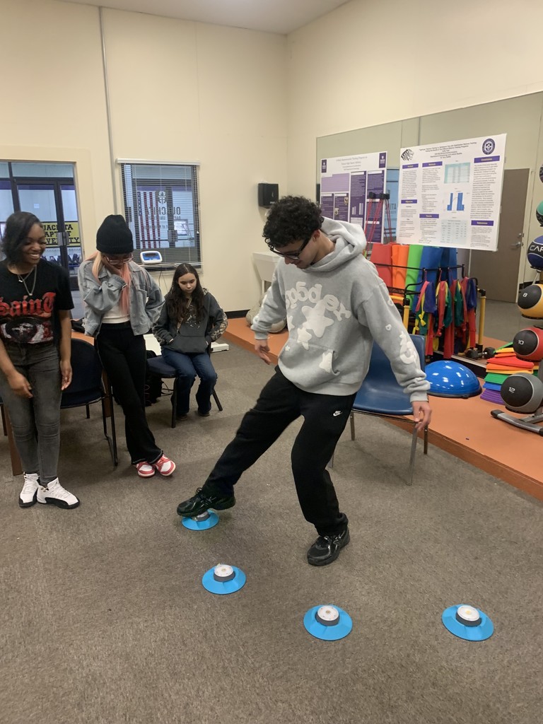 Students work on balance 