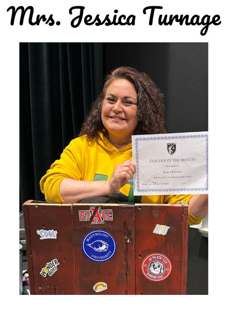 Teacher of the month with certificate