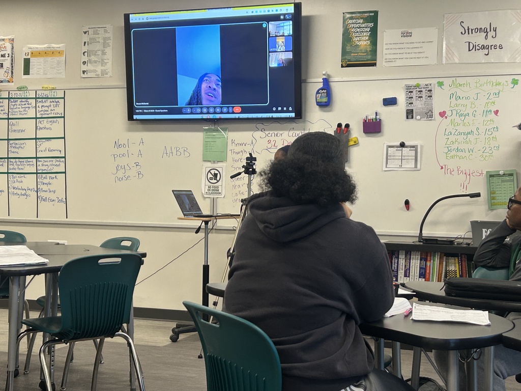 Student on TV screen