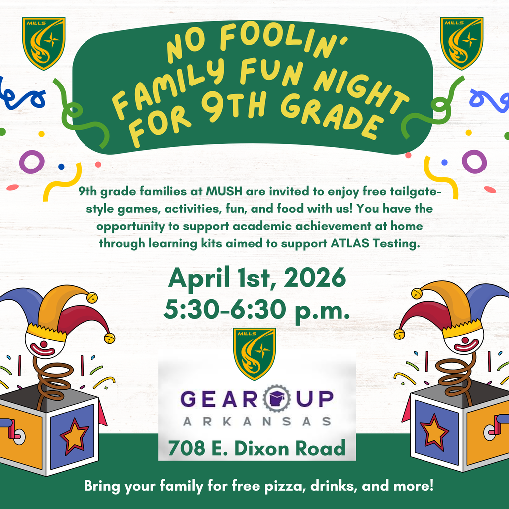Flyer for Family Fun Night April 1, 2026 at Mills