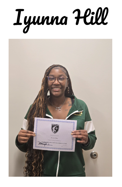 12th grade student holding certificate