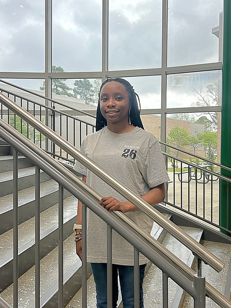 Student standing on a stairwell