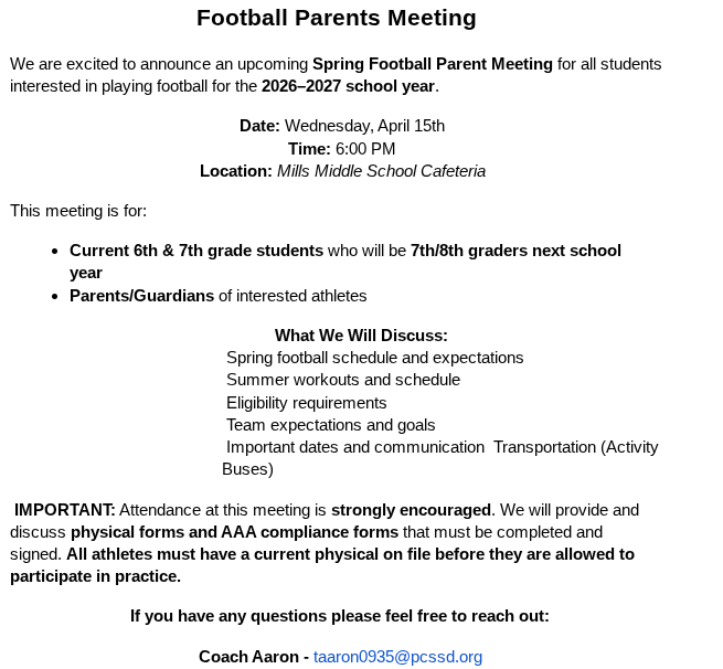 FOOTBALL MEETING