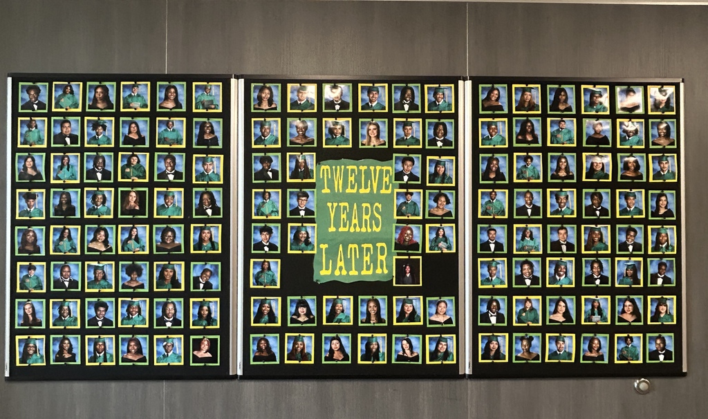 Wall of senior portraits